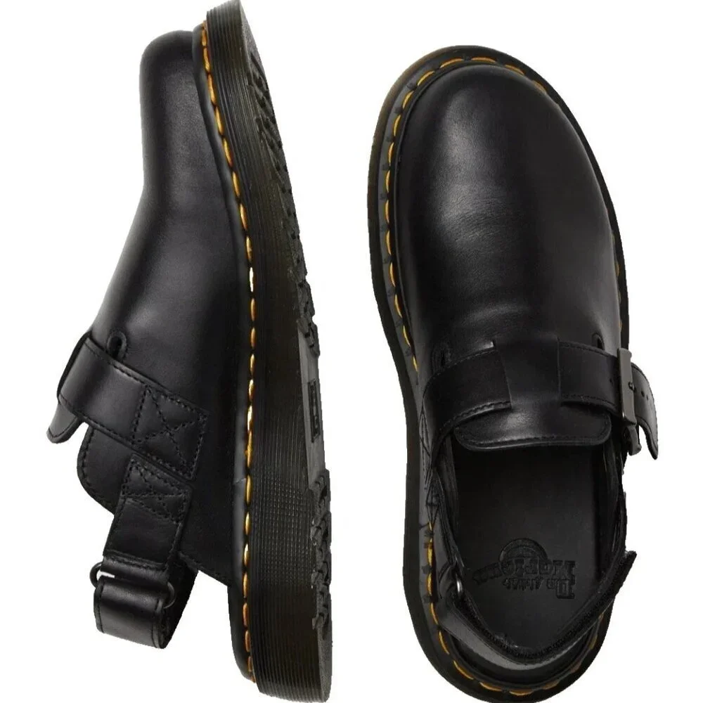 Dr. Martens Jorge II Clogs Black Leather Slingback Mules